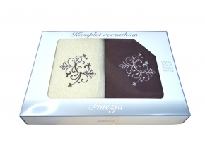 Komplet ręczników Frotte 2 szt., kolor Brązowy i Ecru