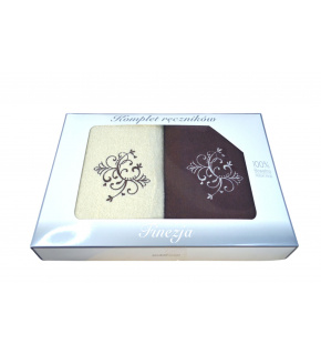 Komplet ręczników Frotte 2 szt., kolor Brązowy i Ecru