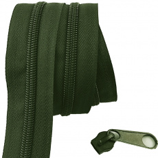 Zamek spiralny khaki 5 mm, metraż Zamek spiralny khaki 5 mm, metraż