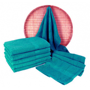 Turkusowy ręcznik frotte Darsi - 50x100 cm