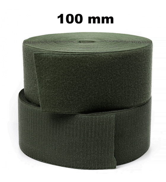 Taśma rzep (komplet) - Khaki 100 mm x 25 m