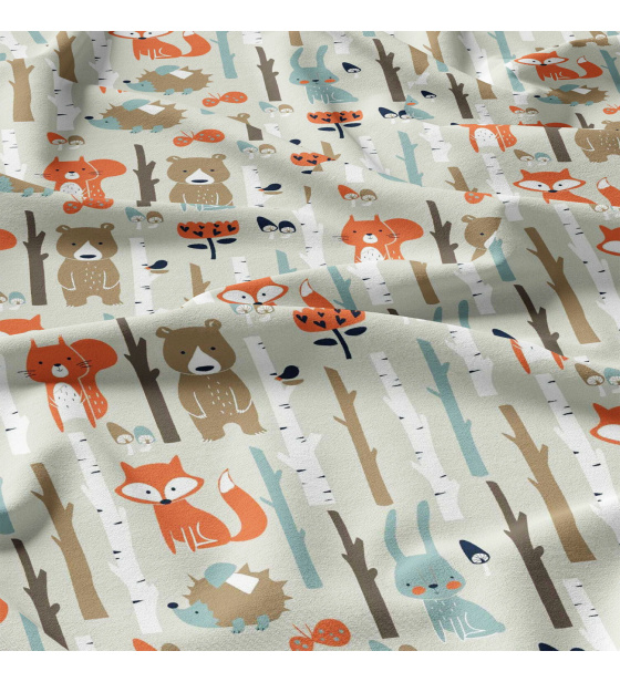 Bavlněné látky, metráž. Zvířátka na Béžovém