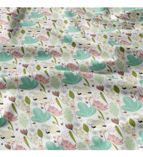 Tkanina bawełniana wzór Owca na białym tle 125