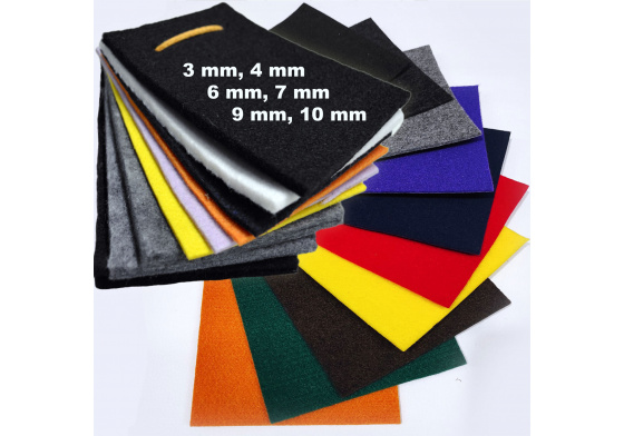 Wzornik tkanin, filc techniczny 3-10 mm 500-1200 gr/m2
