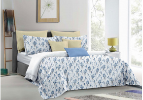 Pościel flanelowa na Zamek wzór niebieskie kwiaty, 140x200cm 