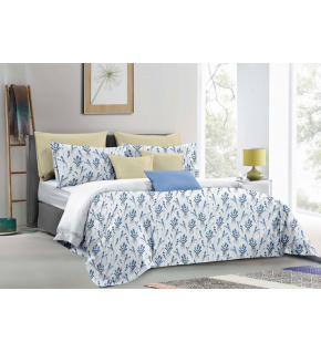 Pościel flanelowa na Zamek wzór niebieskie kwiaty, 140x200cm 