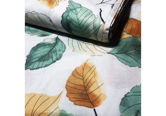 Tkanina bawełniana wzór Kwiaty na Białym 