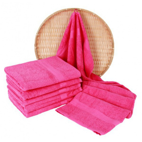 Różowy ręcznik frotte Darsi - 50x100 cm