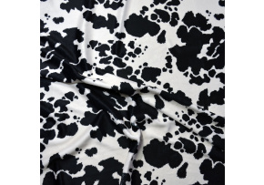Tkanina minky mikro pluszowa wzór Krowa kolor Czarny