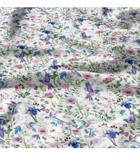 Tkanina bawełniana wzór Wilga na białym tle