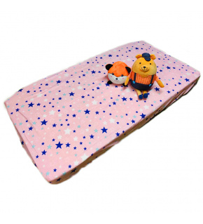 Prześcieradło bawełniane z gumką 60x120cm wzór Kolorowe gwiazdy