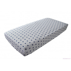 Prostěradlo do postýlky bavlněné na gumu 120x60 cm HVĚZDY GRANAT Prostěradlo do postýlky bavlněné na gumu 120x60 cm HVĚZDY GRANAT