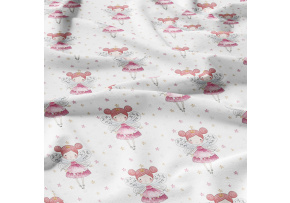 Tkanina bawełniana wzór Calineczka na białym tle