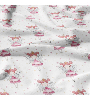 Tkanina bawełniana wzór Calineczka na białym tle