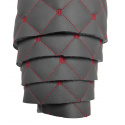 Le cuir écologique MIX 3x3 cm, couleur Graphite rouge, 145 cm