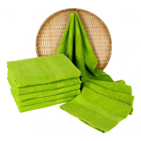 Jasnozielony ręcznik frotte Darsi - 50x100 cm
