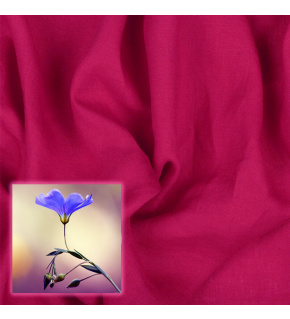 Tkanina lniana naturalna Oskar kolor Fuksija 265 gr