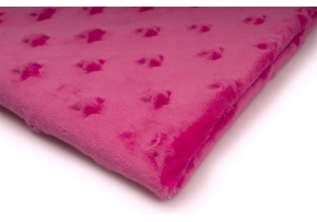 Minky kolor Fuksji ze wzorem gwiazd