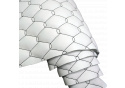 Ekokoža GEO farba biela prešívaná Černou niťou, metráž 145 cm