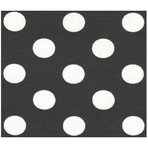 Tkanina bawełniana Białe groszki 22 mm na czarnym tle, szr.150 cm