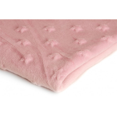 Minky w kolorze różowym ze wzorem gwiazd