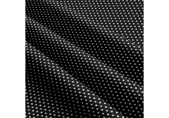 Tkanina bawełniana Białe groszki 3 mm na czarnym tle