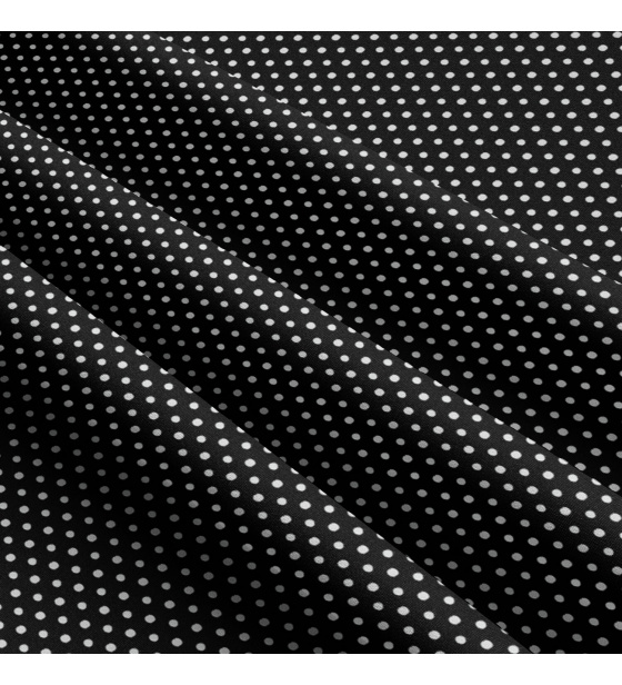 Tkanina bawełniana Białe groszki 3 mm na czarnym tle