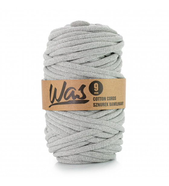 Bavlněná šňůra 9mm, 50m, světle šedá 030