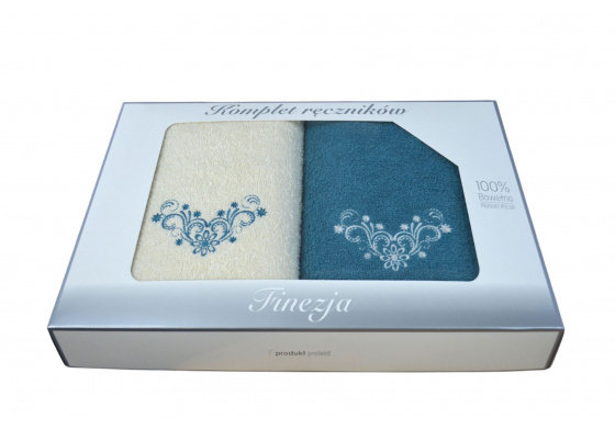 Sada ručníků Froté 2 ks, barva  Tyrkysová a Ecru