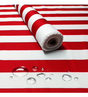 Tkanina Wodoodporna Premium wzór Paski czerwone