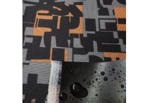 Tkanina wodoodporna KODURA wzór Pomarańczowa mozaika