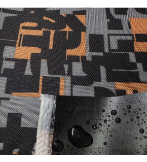 Tkanina wodoodporna KODURA wzór Pomarańczowa mozaika