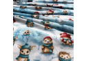 Christmas cotton fabric, by the meter, width 160 cm, pattern Christmas on White 47