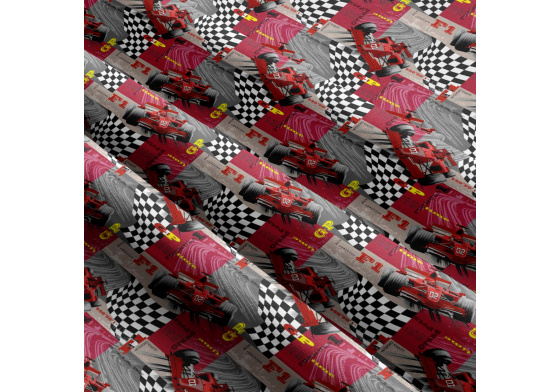 Tkanina bawełniana wzór Formuła F1