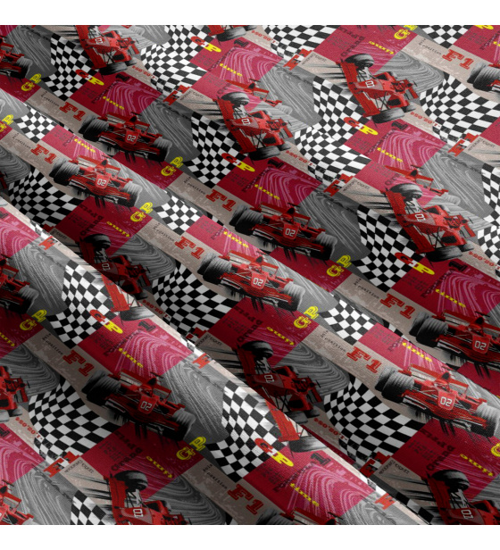 Tkanina bawełniana wzór Formuła F1