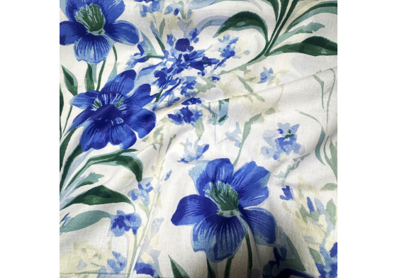 Bavlněná látka Kytičky na Bílém