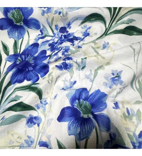 Bavlněná látka Kytičky na Bílém