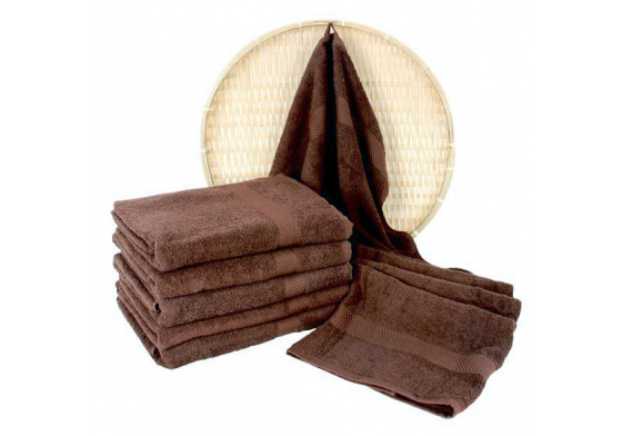 Brązowy ręcznik frotte Darsi - 50x100 cm