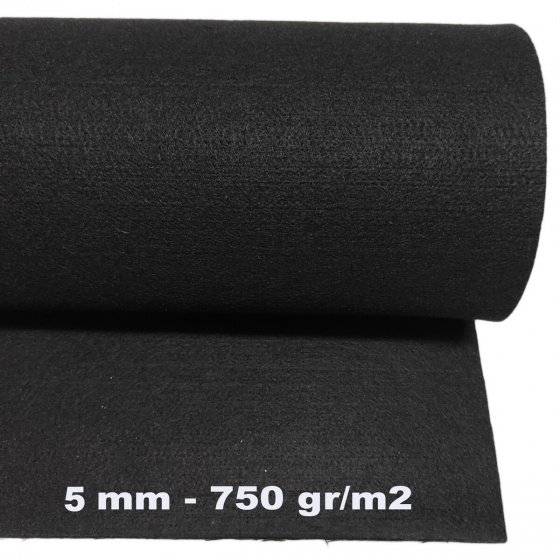 Filc techniczny 5 mm kolor Czarny, szerokość 150 cm
