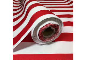 Tkanina zewnętrzna na leżaki i hamaki ogrodowe, kolor biało-czerwony, 5 cm Tkanina zewnętrzna na leżaki i hamaki ogrodowe, kolor biało-czerwony, 5 cm