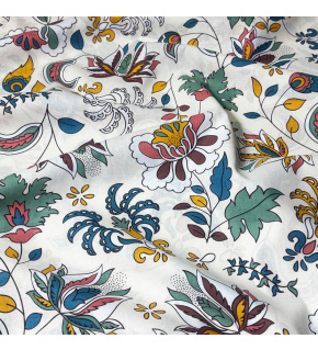Tkanina bawełniana wzór Kwiaty na białym
