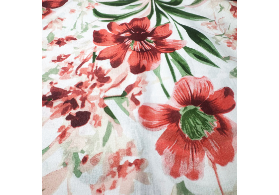 Bavlněná látka Kytičky na Bílém