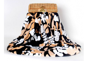 Koc z mikrofibry wzór Liście 150x200cm