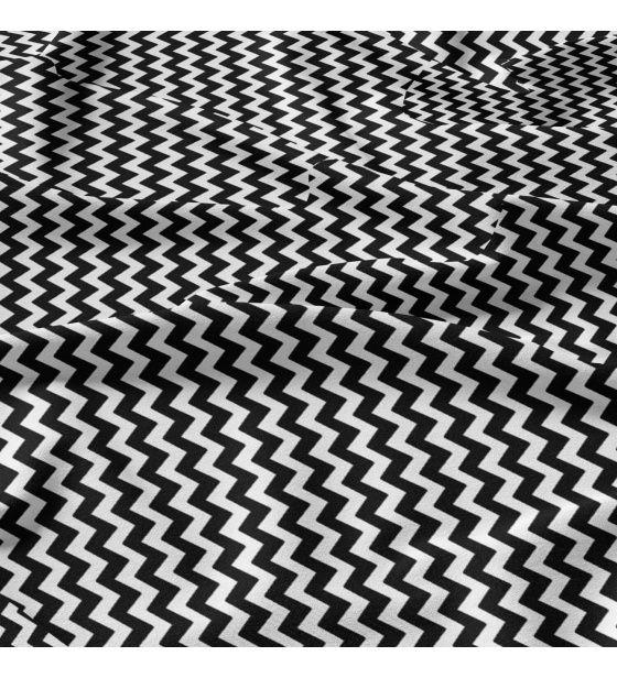 Tkanina bawełniana wzór czarno-białe zygzaki