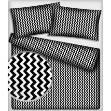 Tkanina bawełniana wzór czarno-białe zygzaki
