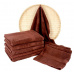 Brązowy ręcznik kąpielowy Frotte - 70x140 cm