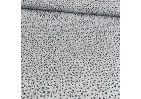 Dekorační dětská bavlněná látka vzor mini kytičky granátové na bílém