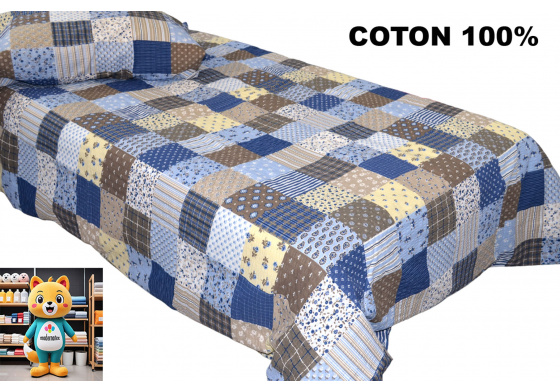 Krepové povlečení na zip, barva Modrá, 140x200 cm  