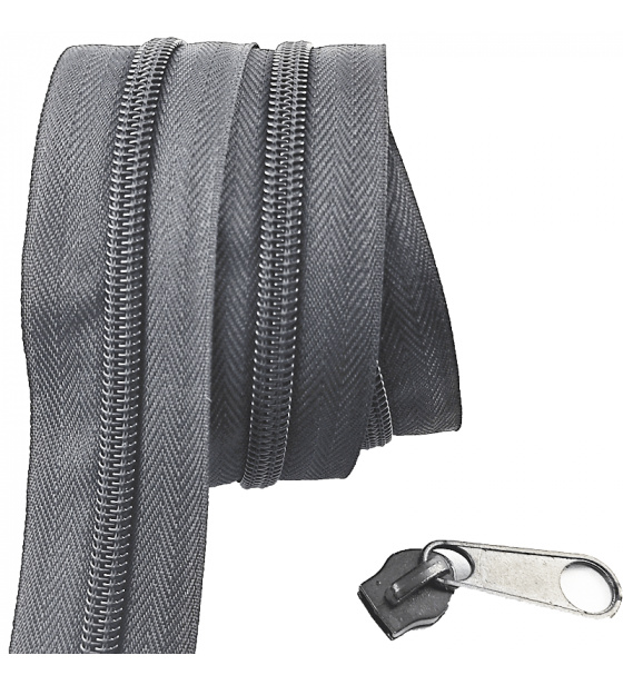 Zip spirálový grafit 8 mm metráž