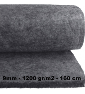 Filc techniczny 9 mm kolor Szary, szerokość 160 cm